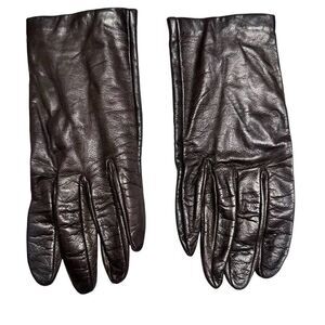 Vintage Brown leather gloves lined Size 7.5 plus green driving gloves